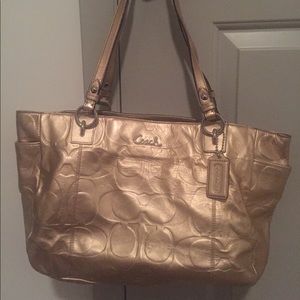 Coach Gold Patent Leather Purse